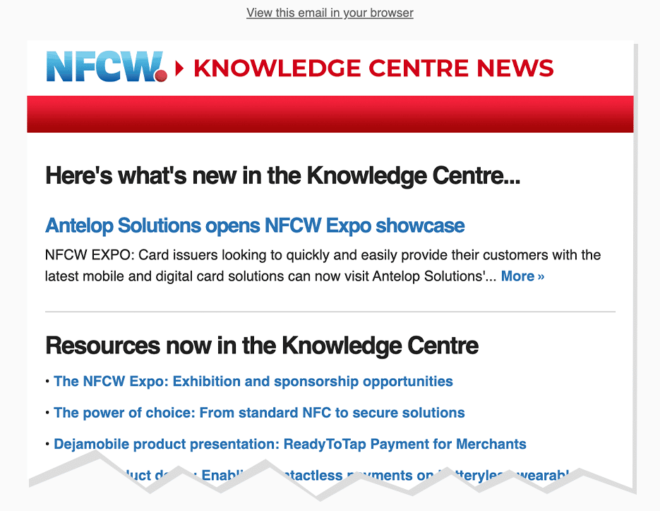 Screenshot: NFCW daily email newsletter